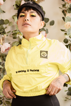 Load image into Gallery viewer, Sunshine- Recycled Neon Yellow Cropped Windbreaker
